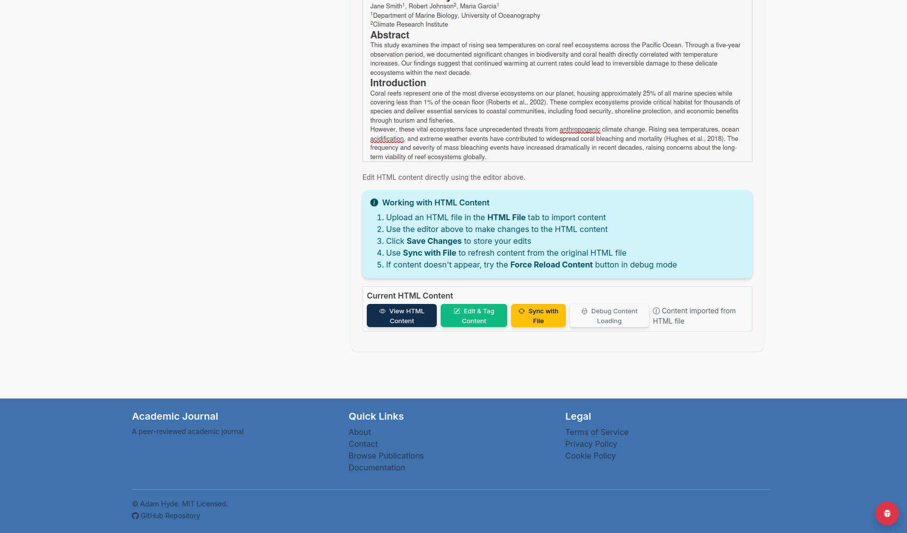 HTML Content Editor