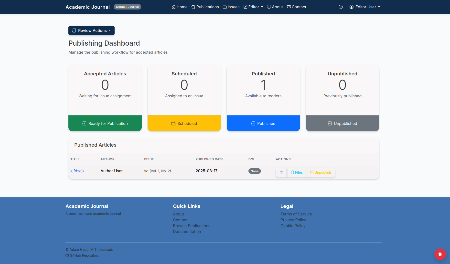 Reviewer Dashboard